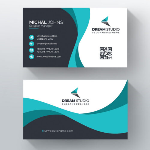 blue4 Business Card - with print option
