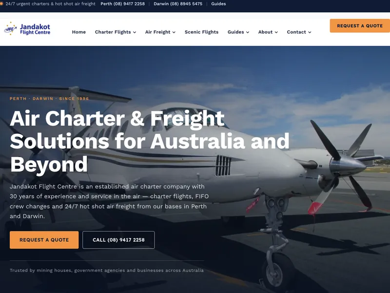 Jandakot Flight Centre website home page