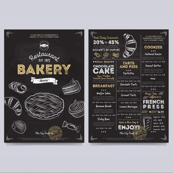 Laminated Menus